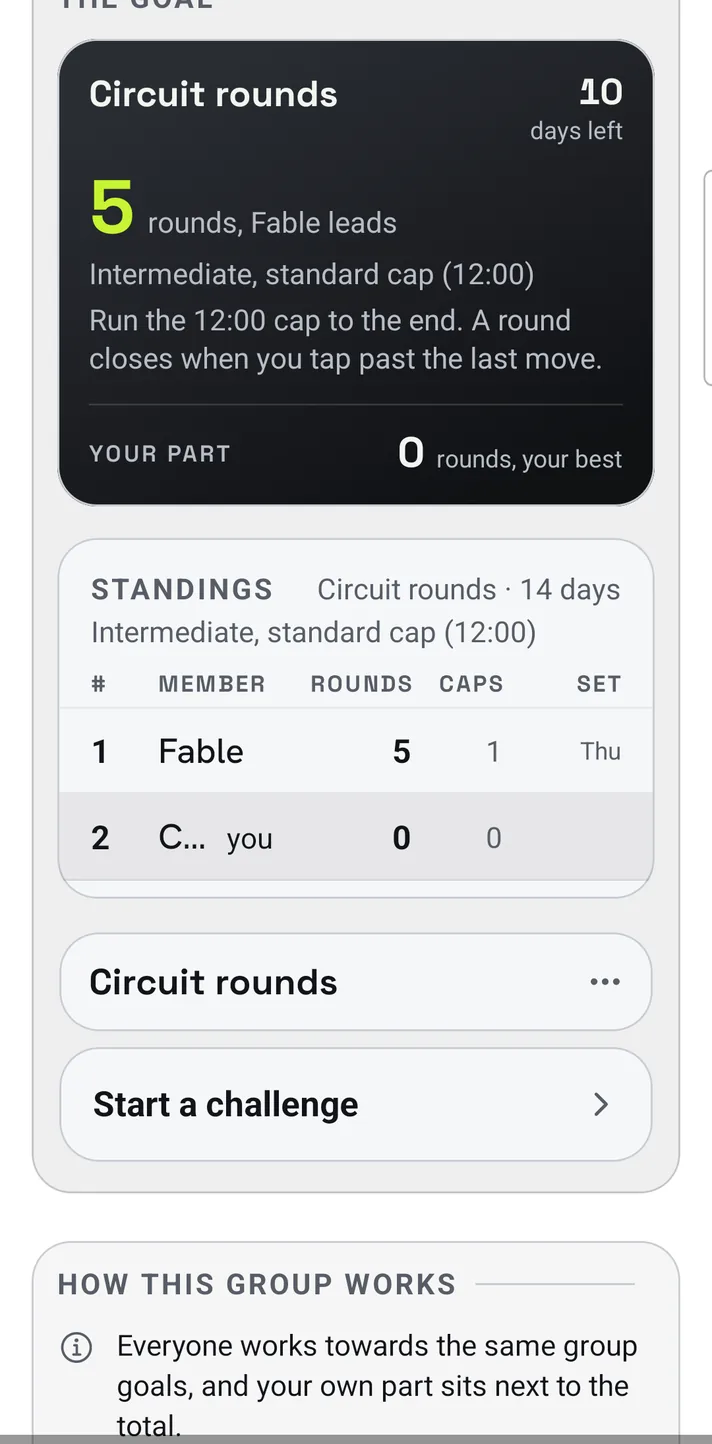 Group challenge with invite code